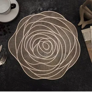 Rose Flower PVC Flower Mats Set of 6