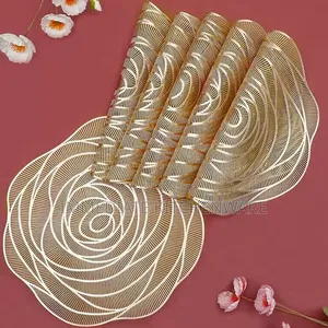 Rose Flower PVC Flower Mats Set of 6