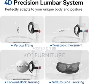 Office Chairs; Ergonomic Chair With Adaptive Adjustable Lumbar