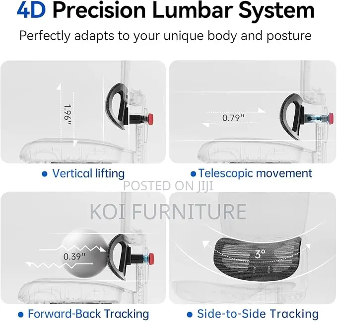 Office Chairs; Ergonomic Chair With Adaptive Adjustable Lumbar