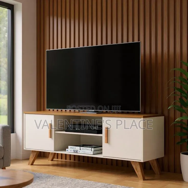Modern 4ft Wooden TV Stand Media Console With Storage