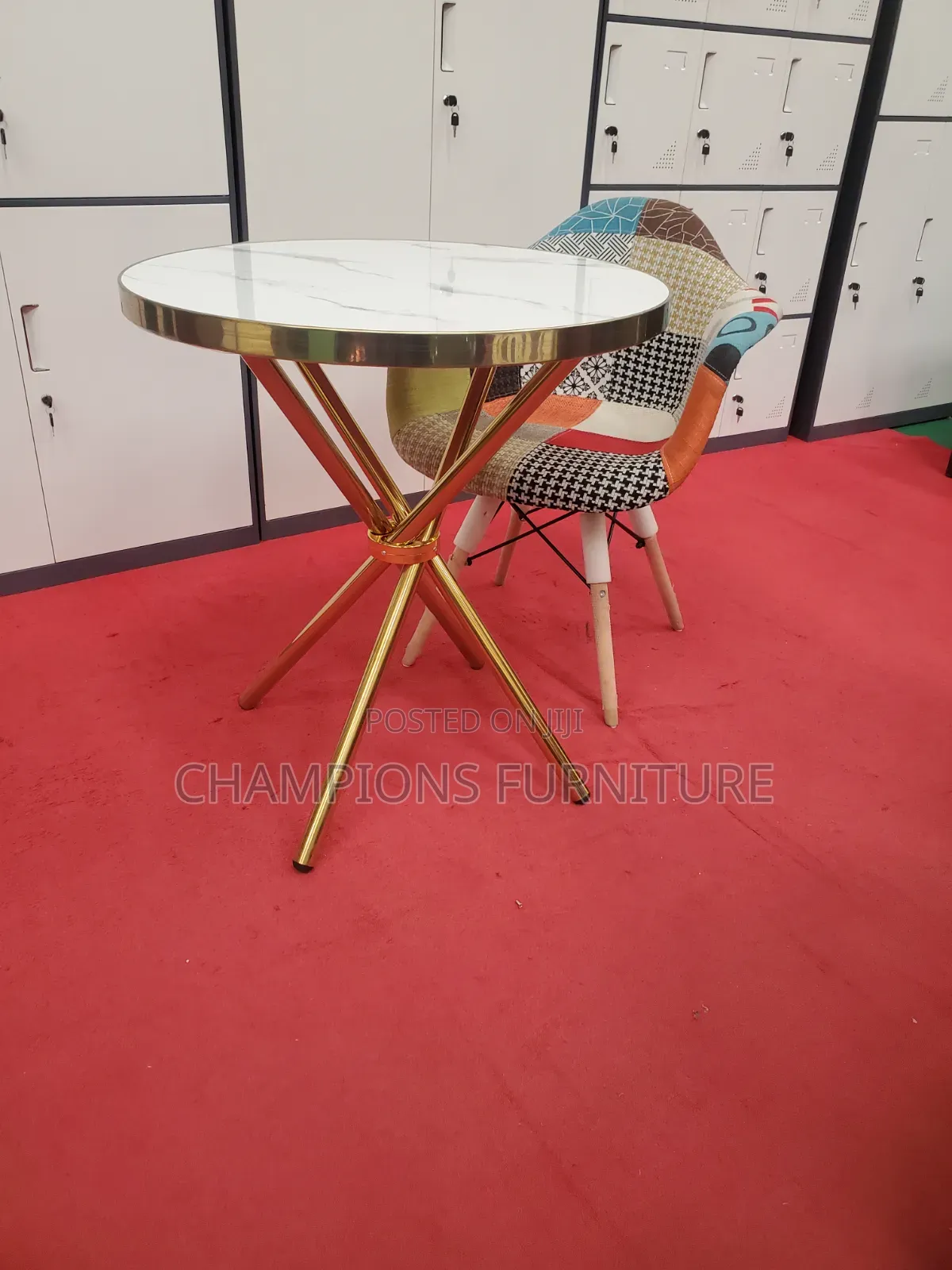 Criss-Cross Base Table and Eames Armchair