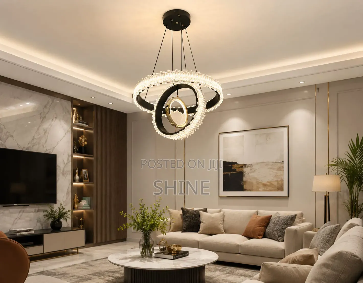 Modern Crystal Ring Led Chandelier