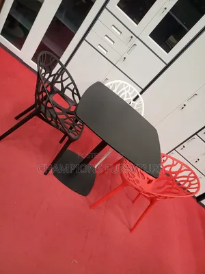 Black Square Table and Tree Chairs Set