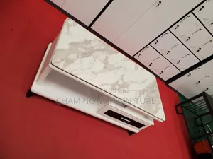 White Modern Marble Top Coffee Table With Storage