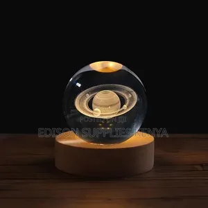 3D Crystal Ball Night Light LED RGB Colour Ambient Lamp Home Decor