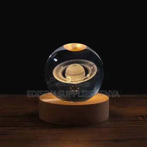 3D Crystal Ball Night Light LED RGB Colour Ambient Lamp Home Decor