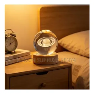 3D Crystal Ball Night Light LED RGB Colour Ambient Lamp Home Decor