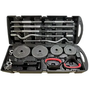 58KG Adjustable Dumbbell and Barbell Set With Case. (58Kg York