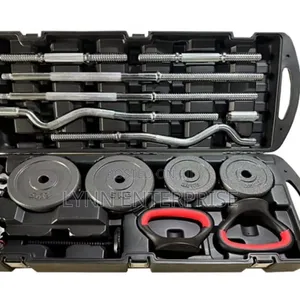 58KG Adjustable Dumbbell and Barbell Set With Case. (58Kg York