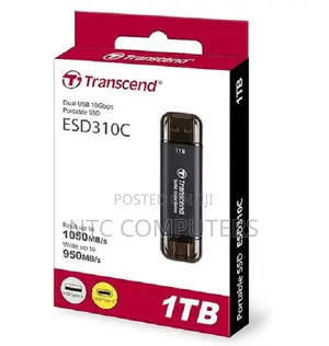Transcend 1TB Portable SSD, ESD310C, USB 10Gbps With Type-C and Type-A