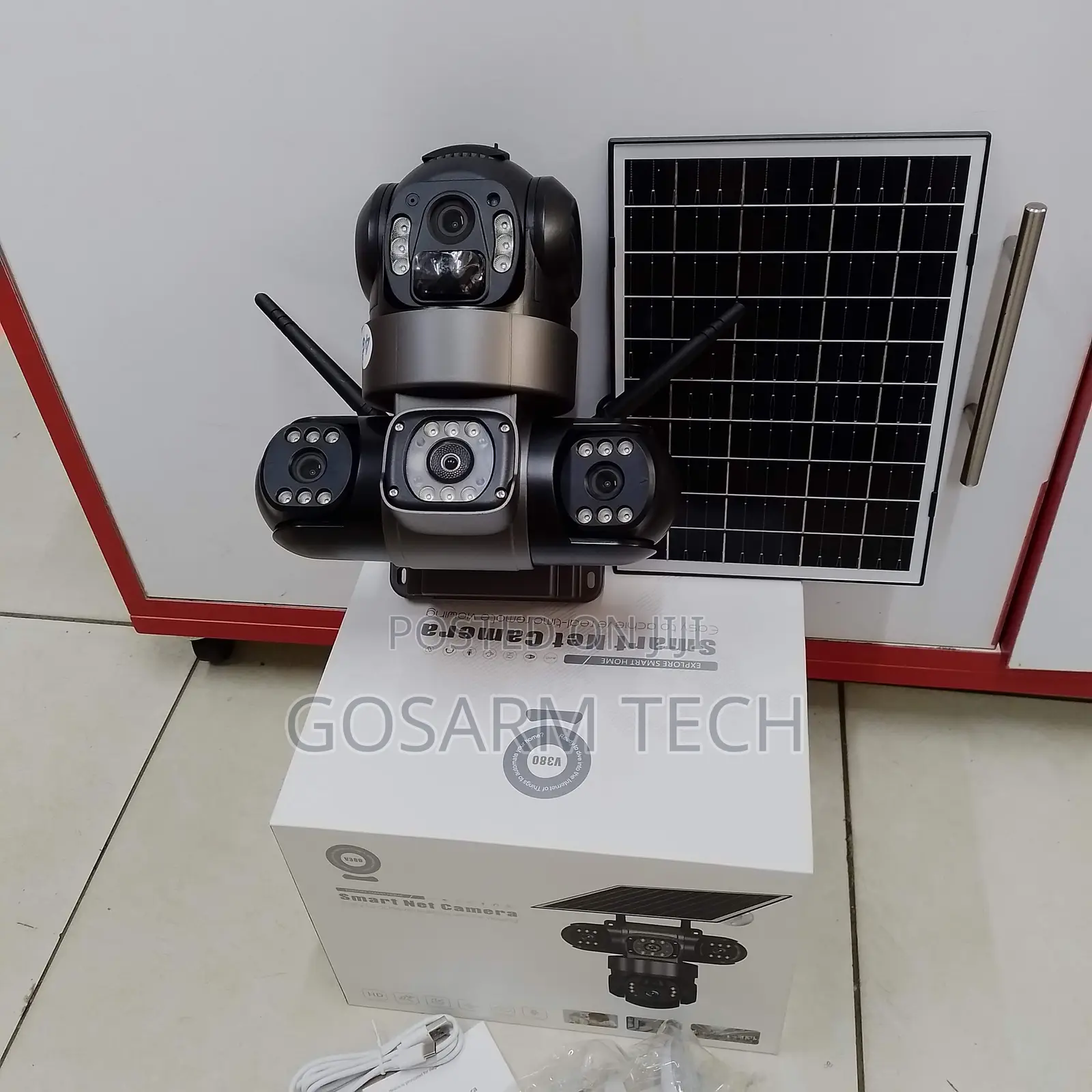 VTS28 Triple Lens 4G V380Pro Solar Powered Camera Two-Way Audio