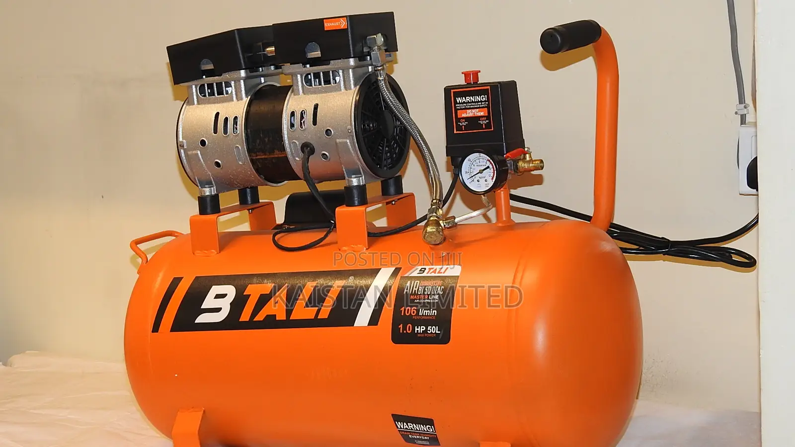 BTALI 50L Low Noise Oil-Free Air Compressor – Portable Spray Painting