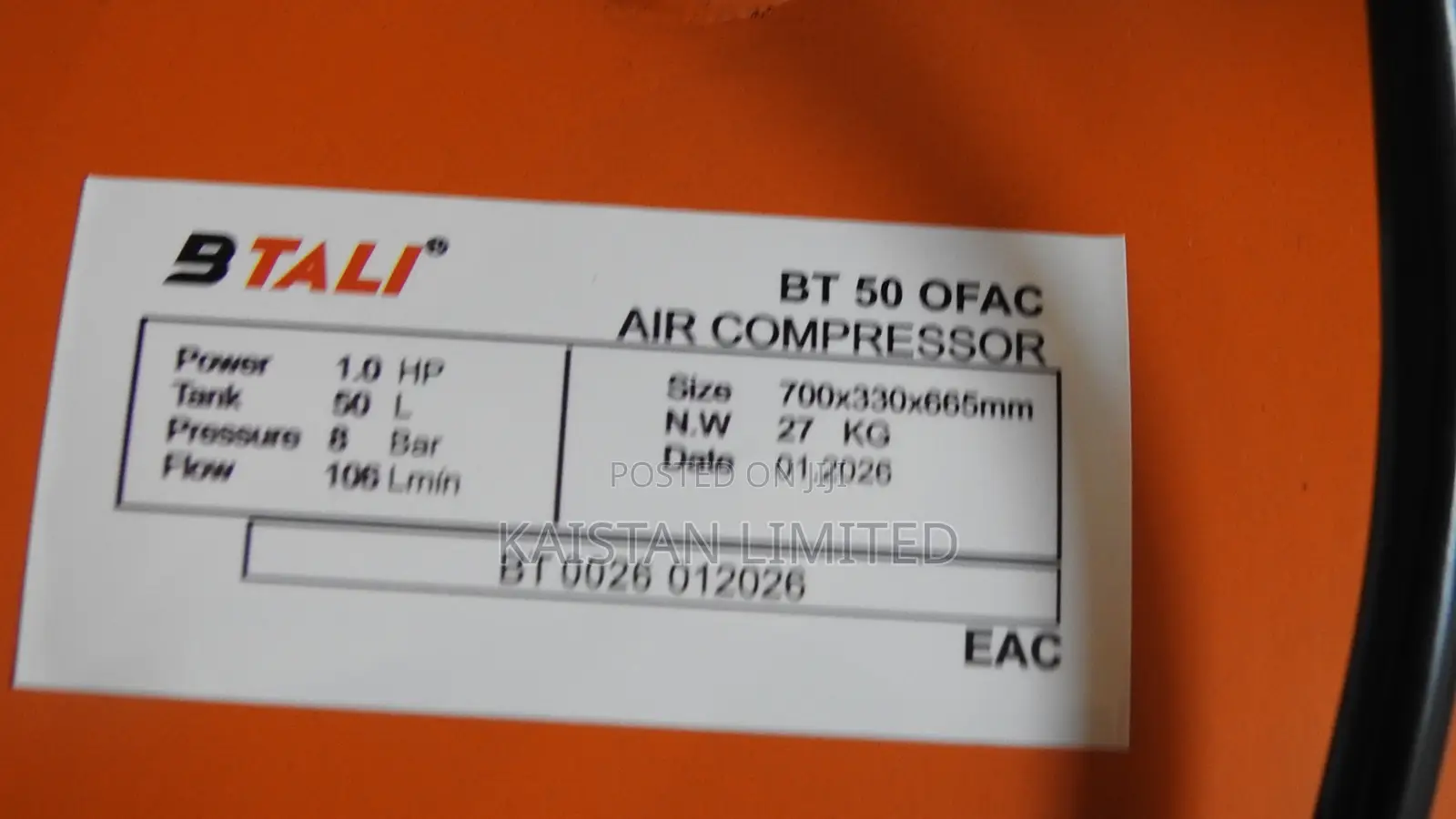 BTALI 50L Low Noise Oil-Free Air Compressor – Portable Spray Painting