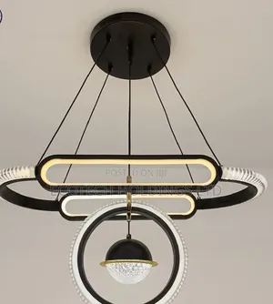 Modern Geometric Led Ring Chandelier.