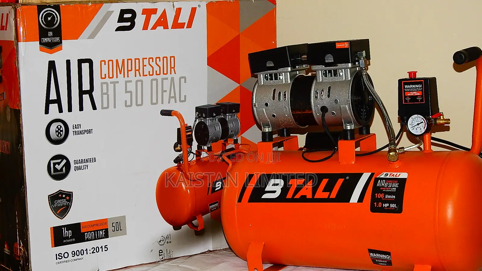 Clean Air, Silent BTALI 50-Liter Low-Noise Electric Air Compressor