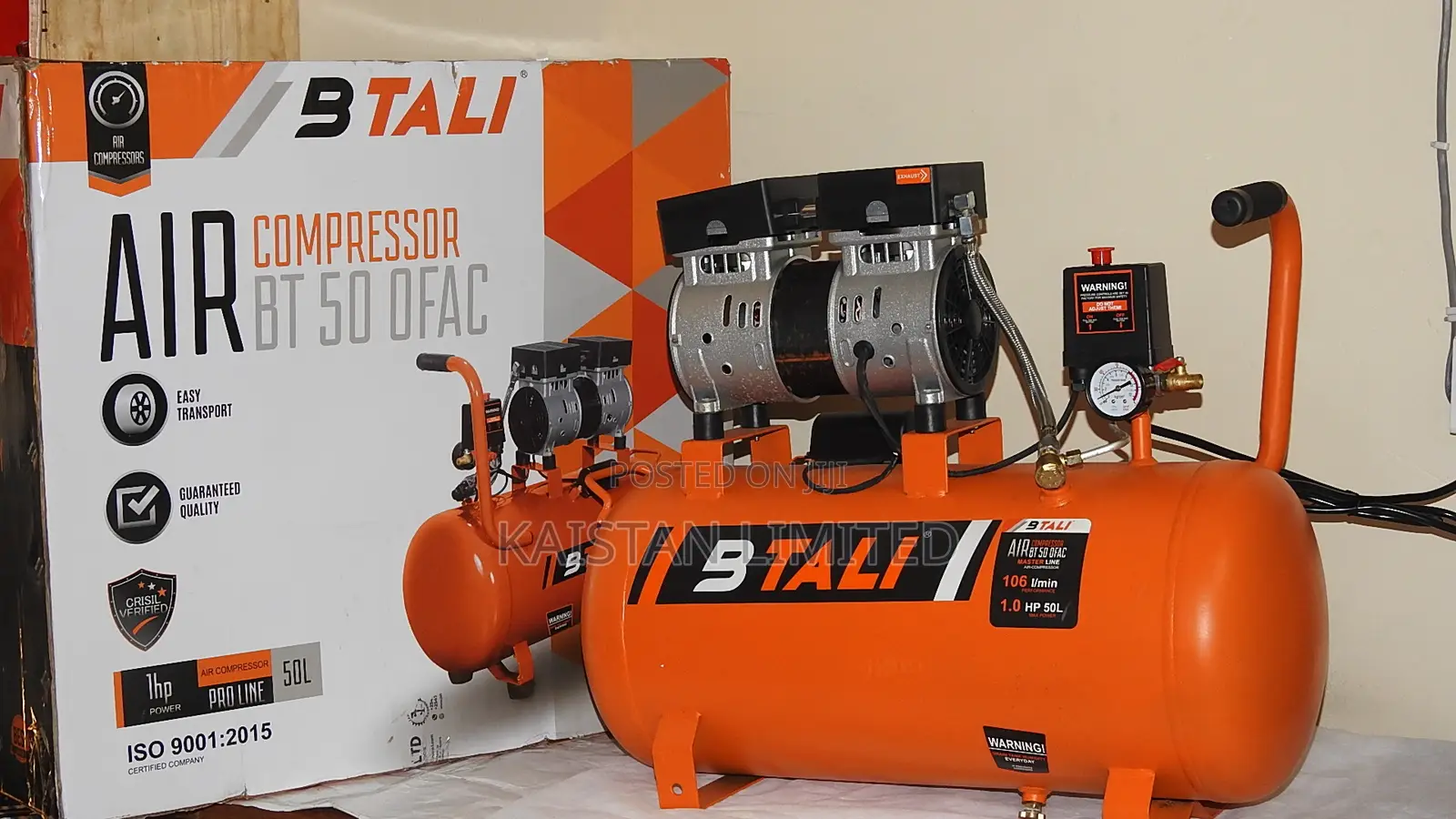 BTALI 50L Noiseless Air Compressor – Clean, Pressure for Garage Tools