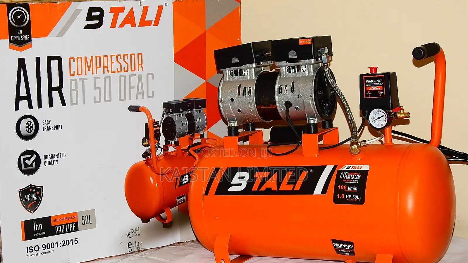 BTALI 50L Noiseless Air Compressor – Clean, Pressure for Garage Tools