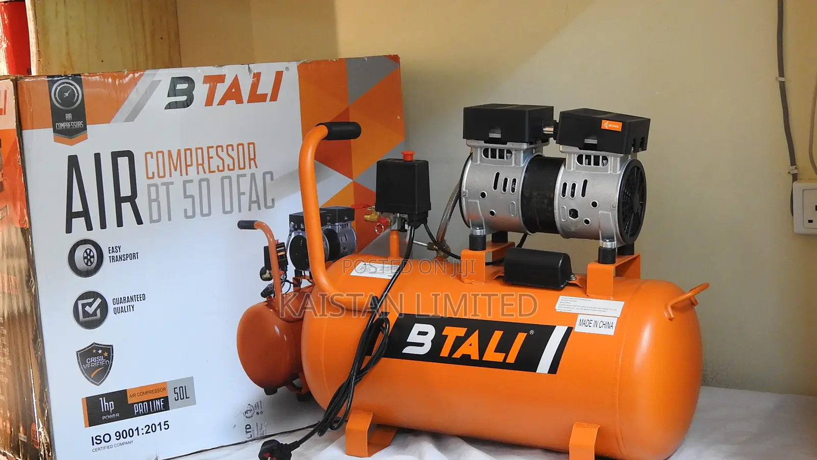 BTALI 50L Oil-Free Air Compressor – Pure Air Output for Home Garage