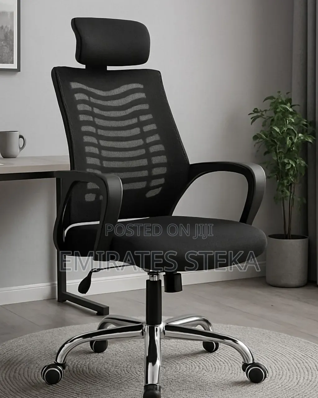 0rthopedic Headrest Org Adjustable Office Chair Black