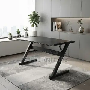 Office Desk; 1200MM Black Top Led Lighting Gaming Desk