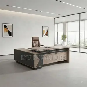 Office Desk; 160cm Executive Stylish Office Desk With Safe Drawers
