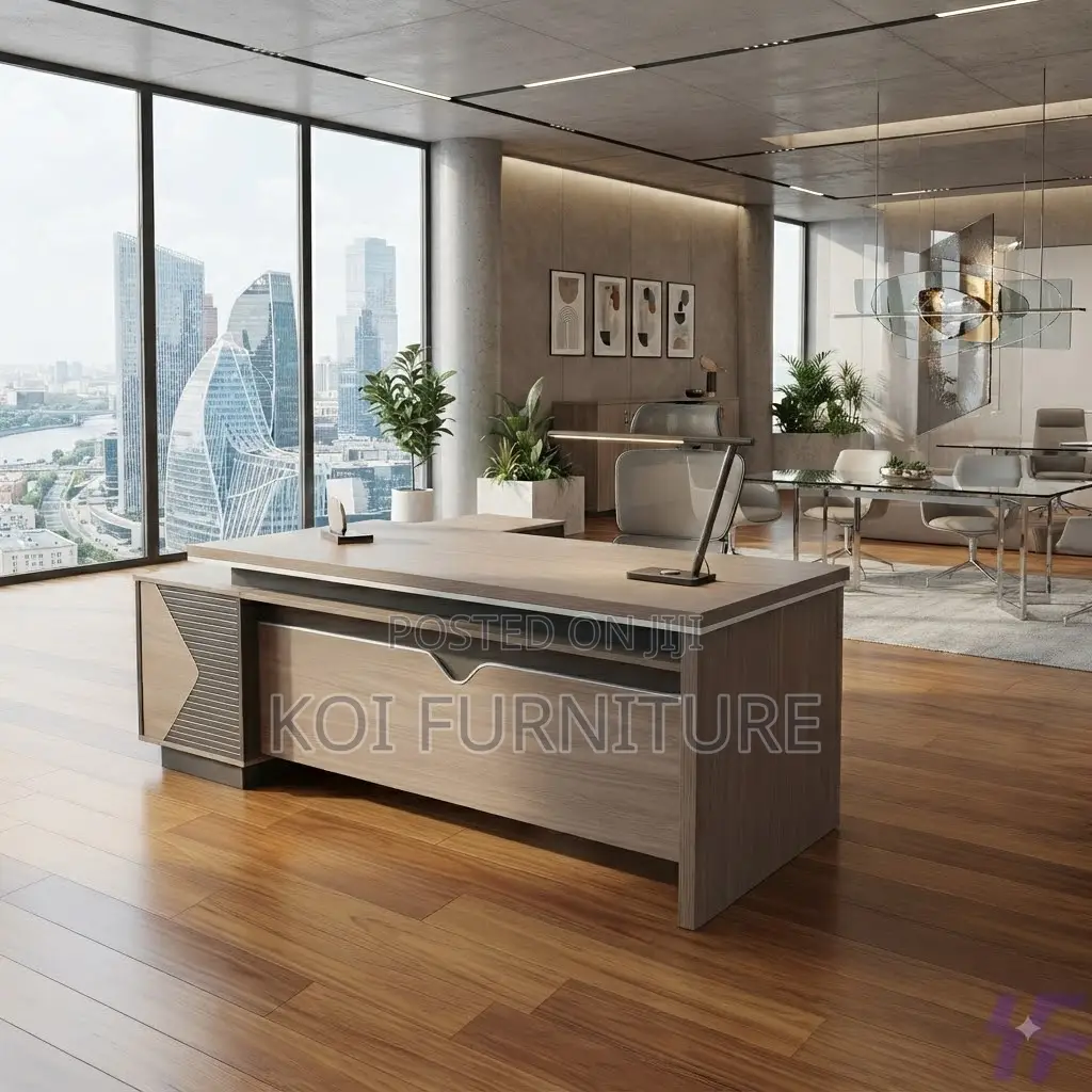 Office Desk; 160cm Executive Stylish Office Desk With Safe Drawers