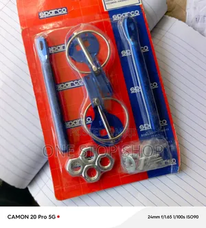Blue Sparco Universal Racing Bonnet Hood Pin Lock Kit
