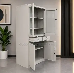 2-Swing Door Glass Front File Cabinet