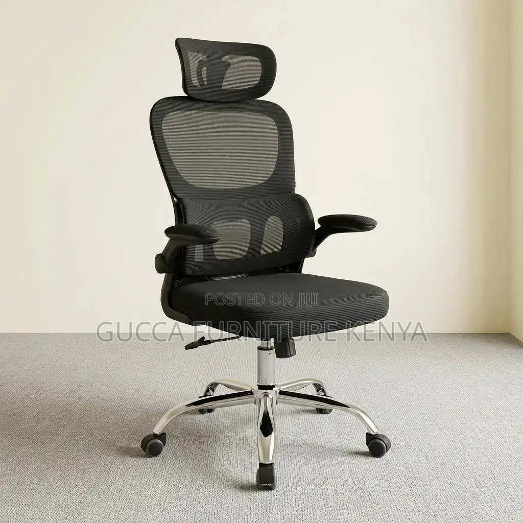 Ergonomic Mesh Seat With Flipping Arns.