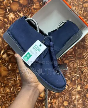 Blue Suede Upper With Signature Crepe Sole Clark’s Bank Robber