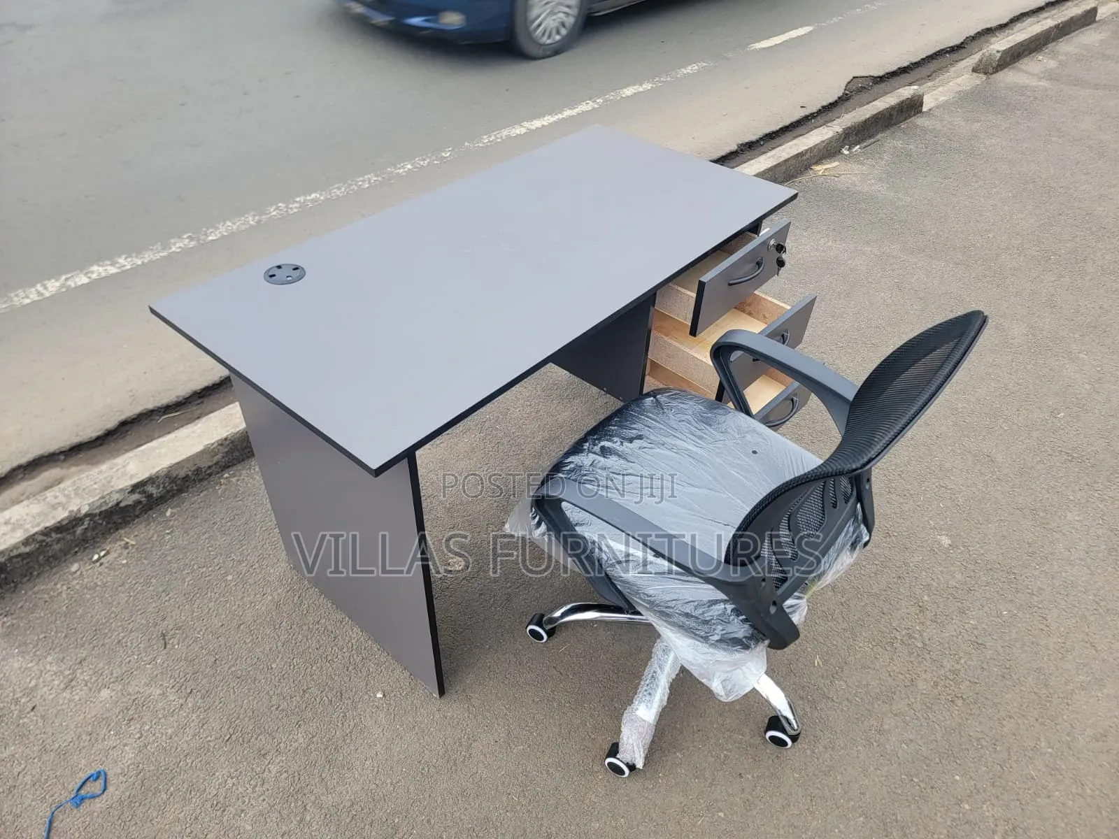 Greylish Study Desk and Mesh Chair