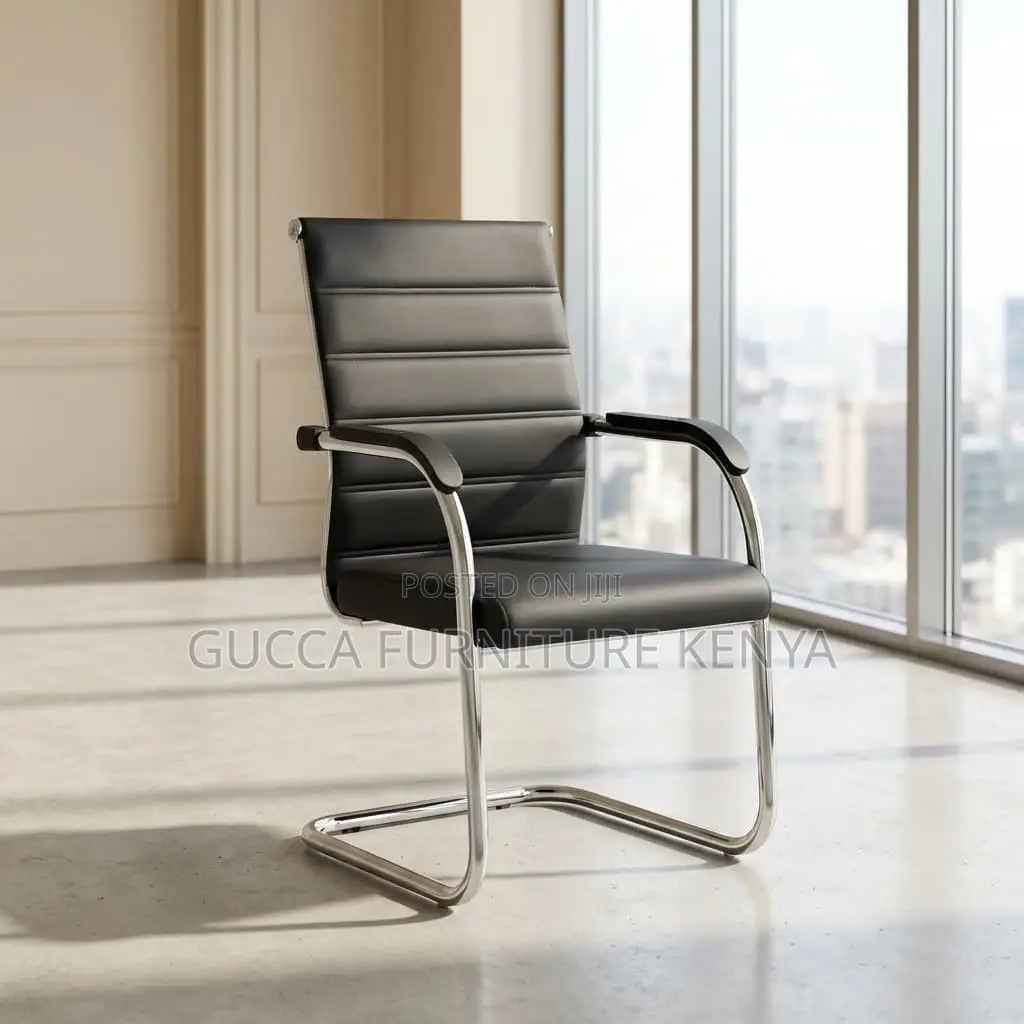 Leather Padded Arm Visitors Chair