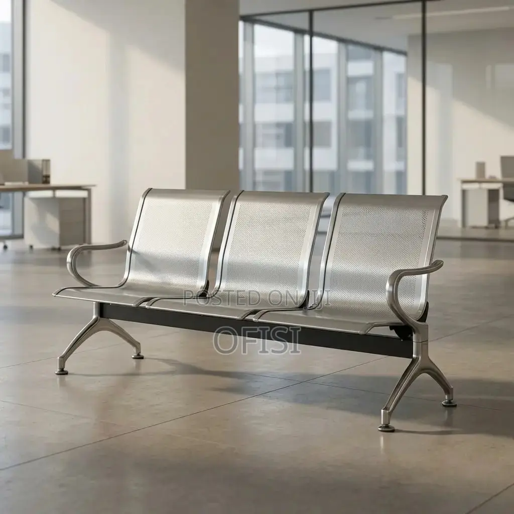 Waiting Bench; 3-Link Non-Padded Waiting Bench