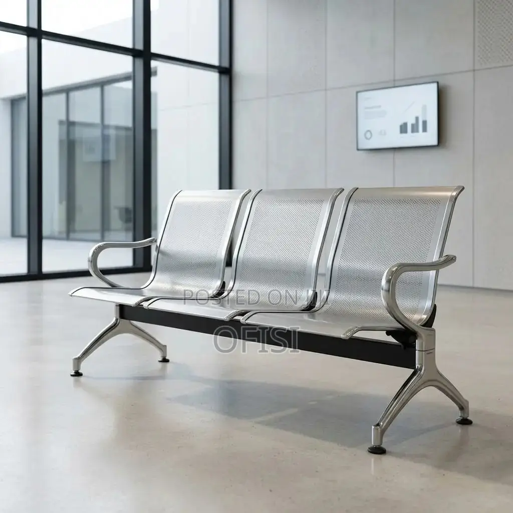 Waiting Bench; 3-Link Non-Padded Waiting Bench