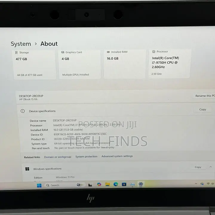 Laptop HP ZBook 15 G6 16GB Intel Core i7 SSD 512GB