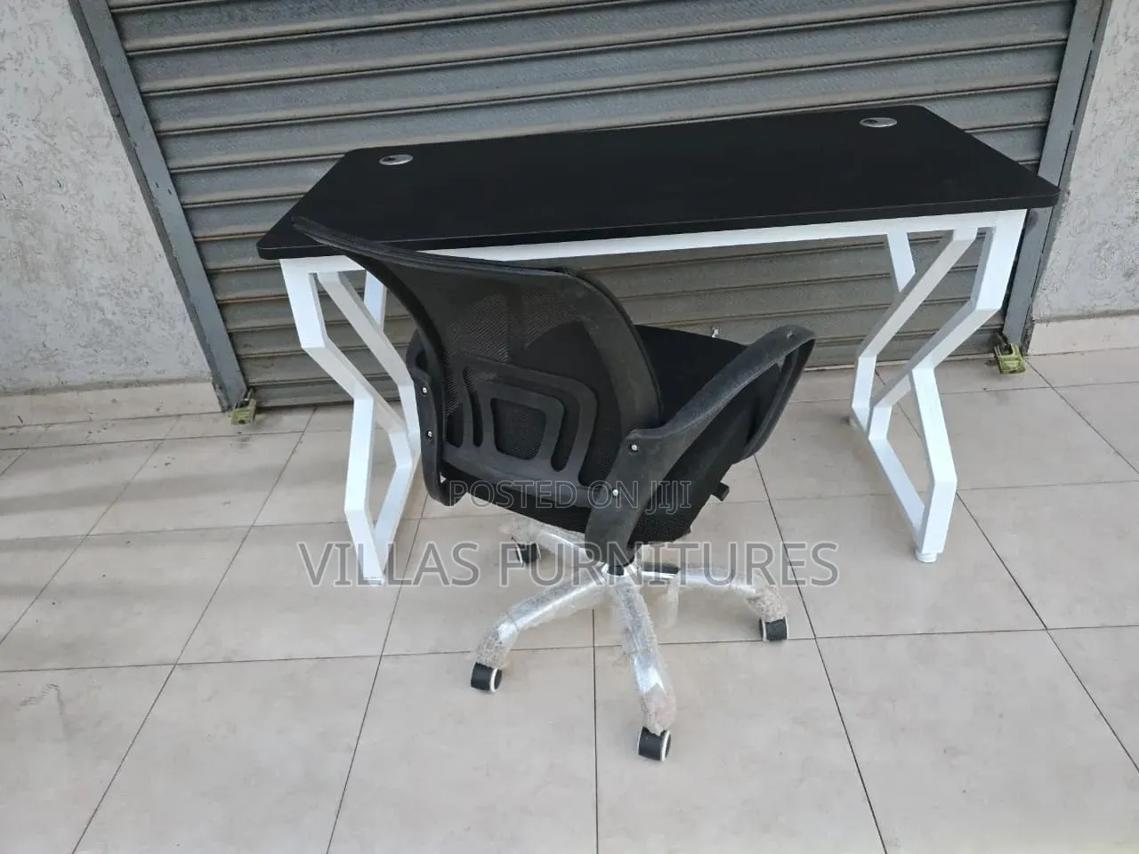 Continental Metallic Office Table and Chair