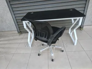 Continental Metallic Office Table and Chair