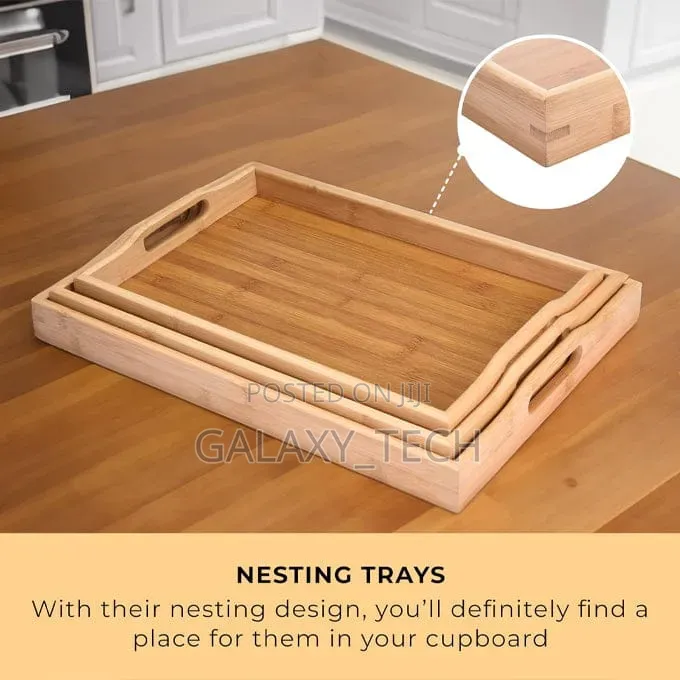 3in1 Bamboo Wooden Tray
