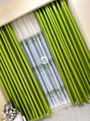 Beautiful Curtains, Beautiful Home, Soft Plain Blue and Green Curtain