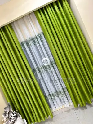 Beautiful Curtains, Beautiful Home, Soft Plain Blue and Green Curtain