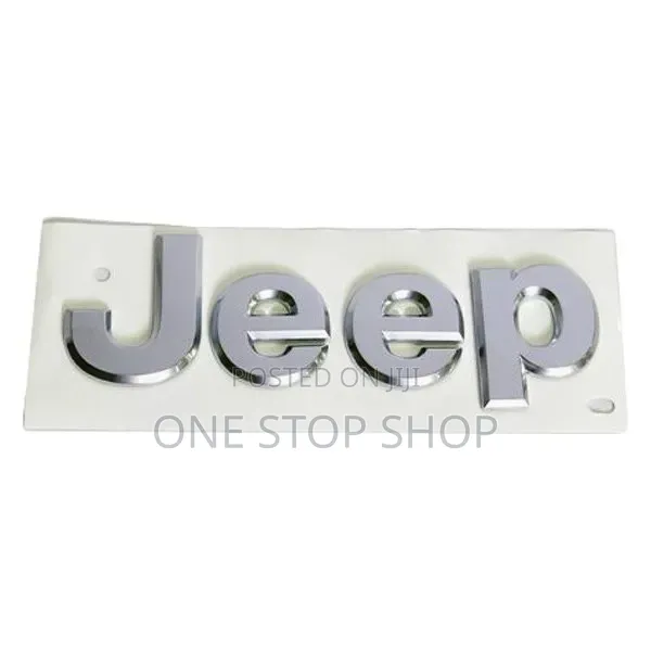 JEEP Self Adhesive Backed 3D Vehicle Body Placement Silver Badge