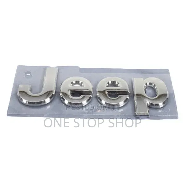 JEEP Self Adhesive Backed 3D Vehicle Body Placement Silver Badge