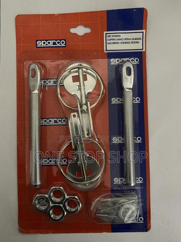 Car Bonnet Hood Securing Pin Lock Kit With Two Thread Pin Posts - thumbnail 2