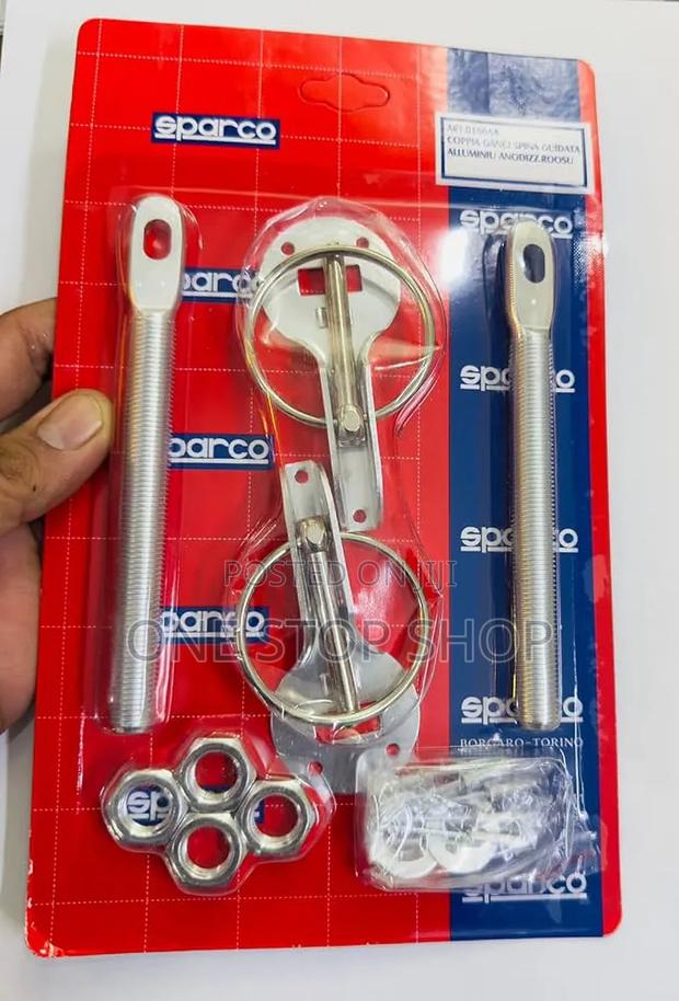 Car Bonnet Hood Securing Pin Lock Kit With Two Thread Pin Posts - thumbnail 3