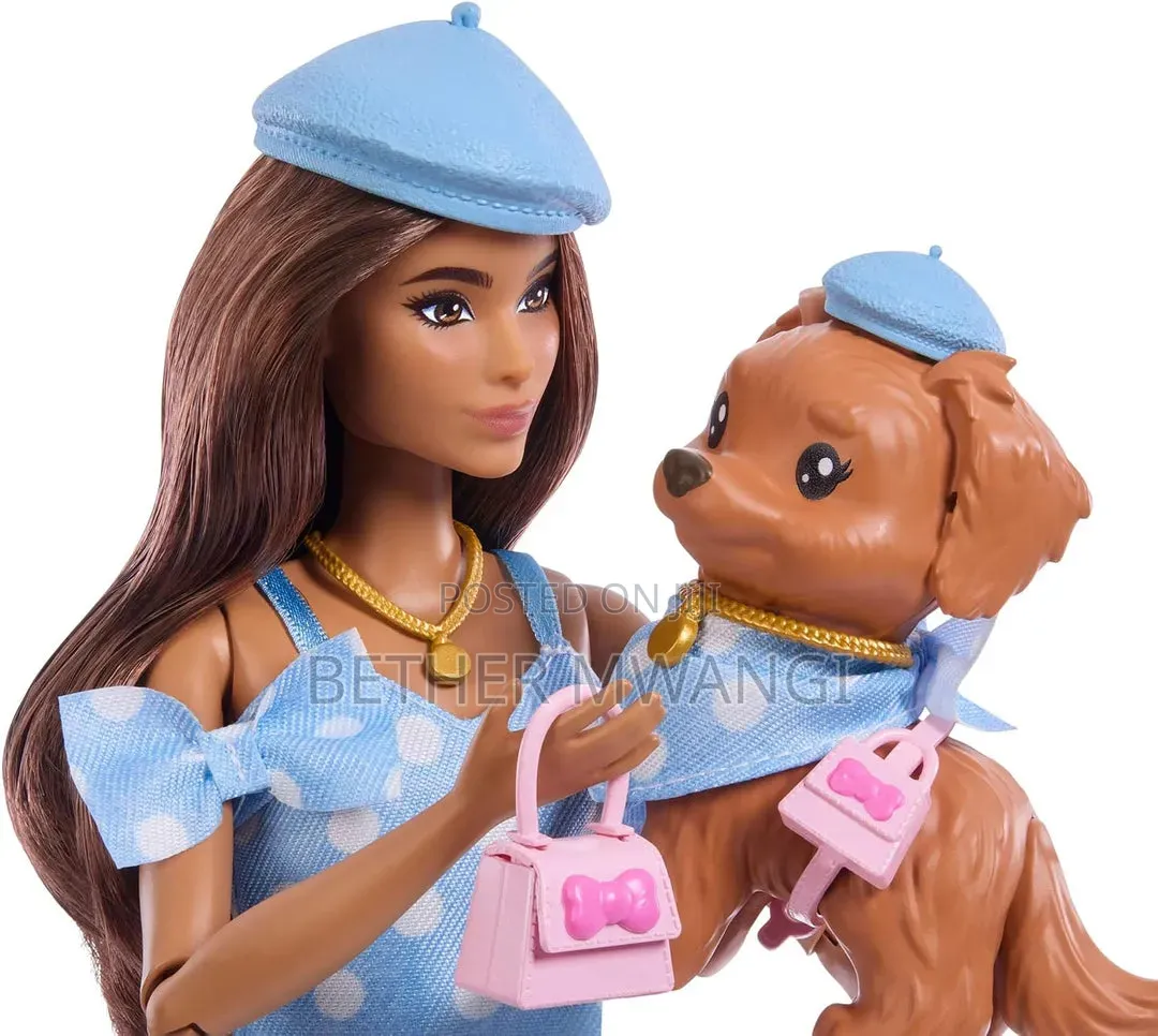Barbie Twinning Looks Doll With Pet Dog Accessories