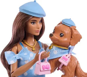 Barbie Twinning Looks Doll With Pet Dog Accessories