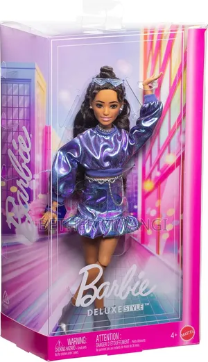 Barbie Deluxe Style Fashion Doll in Metallic Blue Top
