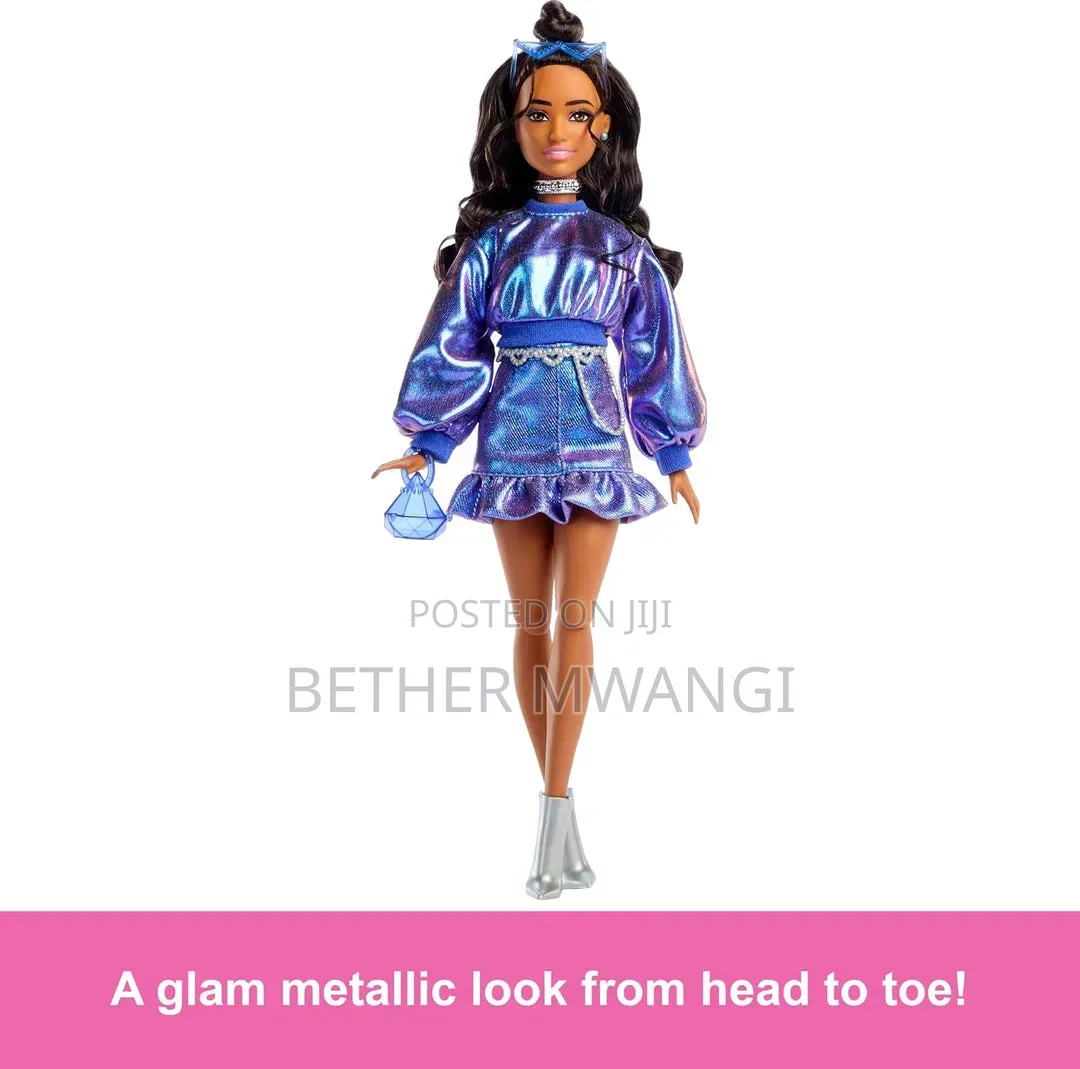 Barbie Deluxe Style Fashion Doll in Metallic Blue Top