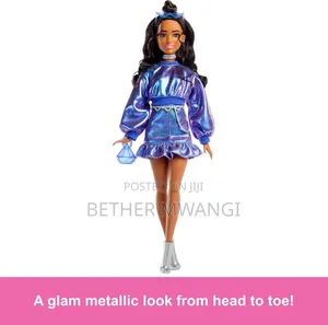 Barbie Deluxe Style Fashion Doll in Metallic Blue Top
